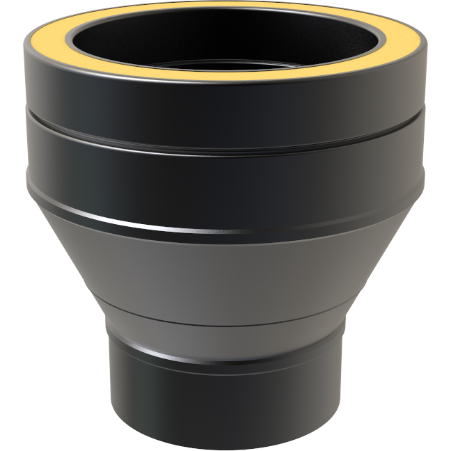 TWPro Matt Black - Single Wall to Twin Wall Increaser 5 to 6 -150mm