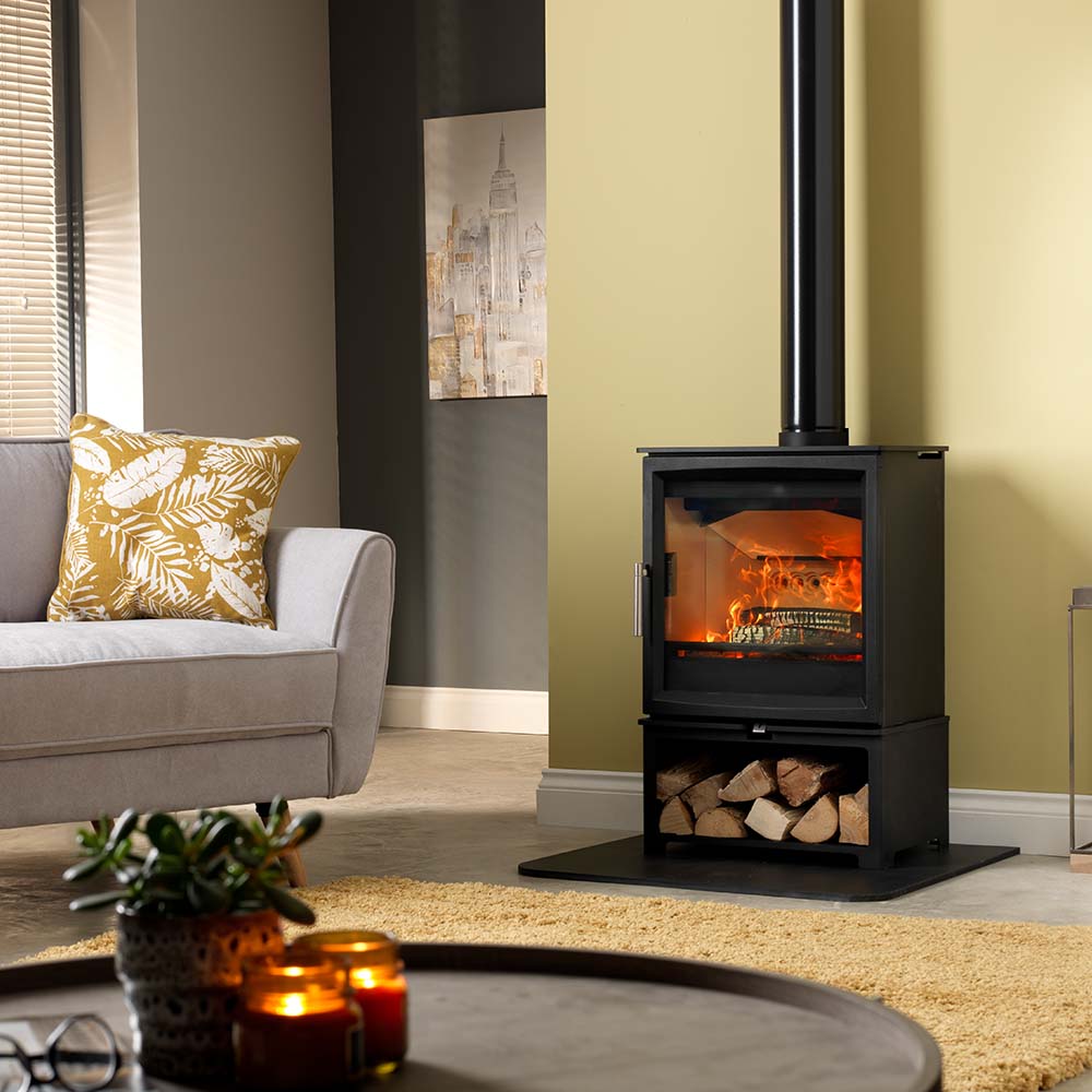 Fireline Woodtec 5kw Woodburning Stove with Log Stand